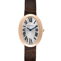 Replik uhr Cartier Baignoire Silbernes Zifferblatt Roségold Damenuhr W8000007