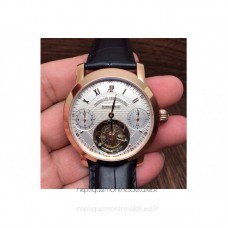 Replik-Uhr Audemars Piguet Jules Audemars Tourbillon Roségold WeiBes Zifferblatt