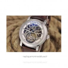 Replik-Uhr Audemars Piguet Jules Audemars Tourbillon Rostfreier Stahl Skeleton WeiBes Zifferblatt