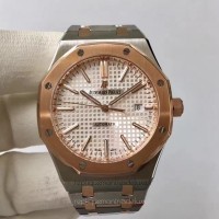 Replika Audemars Piguet Royal Oak 15400 Rostfreier Stahl Roségold Silbernes Zifferblatt 