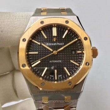 Replika Audemars Piguet Royal Oak 15400 Rostfreier Stahl Gelbgold Schwarzes Zifferblatt 