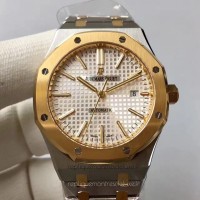 Replika Audemars Piguet Royal Oak 15400 Rostfreier Stahl Gelbgold Silbernes Zifferblatt 