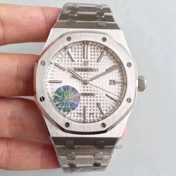 Replika Audemars Piguet Royal Oak 15400 Rostfreier Stahl Silbernes Zifferblatt 