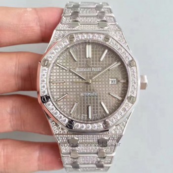 Replika Audemars Piguet Royal Oak 15400 Rostfreier Stahl Diamanten GroBes Zifferblatt 