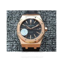 Replik-Uhr Audemars Piguet Royal Oak 15400 Roségold Schwarzes Zifferblatt 