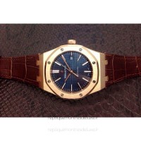 Replika Audemars Piguet Royal Oak 15400 Roségold Blaues Zifferblatt