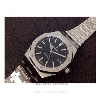 Replika Audemars Piguet Royal Oak 15400 Rostfreier Stahl Schwarzes Zifferblatt Rostfreier Stahl Bracelet