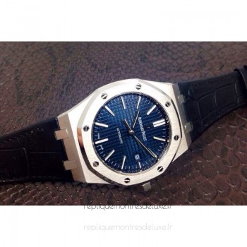 Replik-Uhr Audemars Piguet Royal Oak 15400 Rostfreier Stahl Blaues Zifferblatt