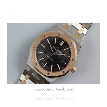 Replika Audemars Piguet Royal Oak 15400 Rostfreier Stahl Roségold Schwarzes Zifferblatt