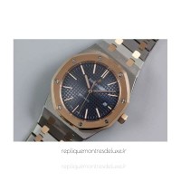 Replika Audemars Piguet Royal Oak 15400 Rostfreier Stahl Roségold Blaues Zifferblatt