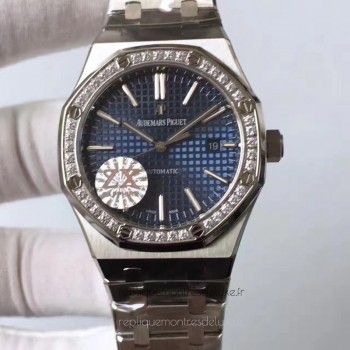 Replik-Uhr Audemars Piguet Royal Oak 15400 Rostfreier Stahl Diamanten Blaues Zifferblatt 