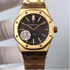 Replik-Uhr Audemars Piguet Royal Oak 15400 Gelbgold Schwarzes Zifferblatt 