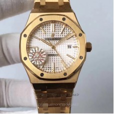 Replik-Uhr Audemars Piguet Royal Oak 15400 Gelbgold Silbernes Zifferblatt 