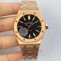 Replik-Uhr Audemars Piguet Royal Oak 15450 Roségold Schwarzes Zifferblatt 