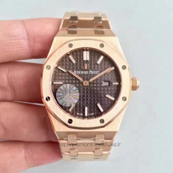 Replik-Uhr Audemars Piguet Royal Oak 15450 Roségold Braunes Zifferblatt 