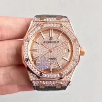 Replik-Uhr Audemars Piguet Royal Oak 15450 Roségold Diamanten Diamanten Dial 