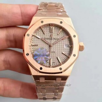 Replik-Uhr Audemars Piguet Royal Oak 15450 Roségold GroBes Zifferblatt 