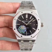 Replik-Uhr Audemars Piguet Royal Oak 15450 Rostfreier Stahl Schwarzes Zifferblatt 