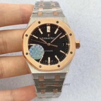 Replik-Uhr Audemars Piguet Royal Oak 15450 Rostfreier Stahl Roségold Schwarzes Zifferblatt 