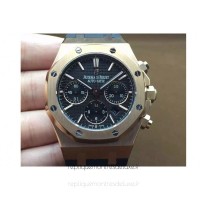 Replik-Uhr Audemars Piguet Royal Oak 26320 Roségold Schwarzes Zifferblatt Rubber Strap