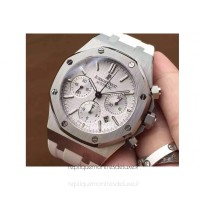 Replik-Uhr Audemars Piguet Royal Oak 26320 Rostfreier Stahl WeiBes Zifferblatt Rubber Strap