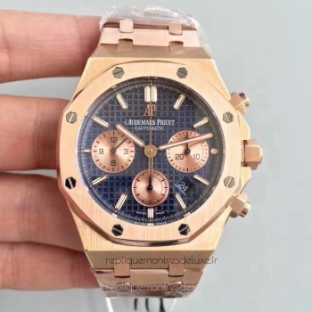 Replik-Uhr Audemars Piguet Royal Oak Chronograph 26320 Roségold Blaues Zifferblatt