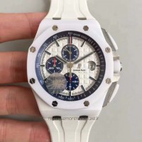 Replika Audemars Piguet Royal Oak Offshore 26402CB.OO.A010CA.01 White Ceramic WeiBes Zifferblatt 