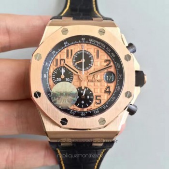 Replika Audemars Piguet Royal Oak Offshore 26470OR.OO.A002CR.01 Roségold Goldenes Zifferblatt 