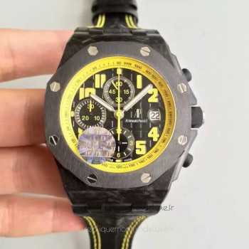 Replika Audemars Piguet Royal Oak Offshore Bumble Bee 26176FO.OO.D101CR.02 Forged Carbon Schwarzes Zifferblatt