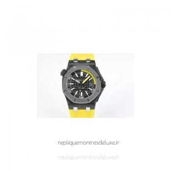 Replik-Uhr Audemars Piguet Royal Oak Offshore Diver 15707 Forged Carbon Schwarzes Zifferblatt 