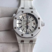 Replika Audemars Piguet Royal Oak Offshore Diver 15707 XF White Ceramic WeiBes Zifferblatt 