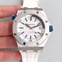 Replik-Uhr Audemars Piguet Royal Oak Offshore Diver 15710ST.OO.A010CA.01 Rostfreier Stahl WeiBes Zifferblatt 