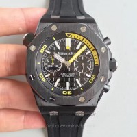 Replika Audemars Piguet Royal Oak Offshore Diver Chronograph 26703 Schwarz Ceramic Schwarzes Zifferblatt 