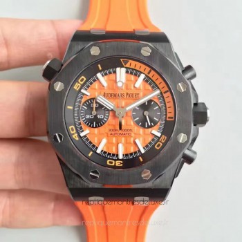 Replik-Uhr Audemars Piguet Royal Oak Offshore Diver Chronograph 26703 Ceramic Orange Dial 