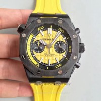 Replika Audemars Piguet Royal Oak Offshore Diver Chronograph 26703 Ceramic Gelbes Zifferblatt 