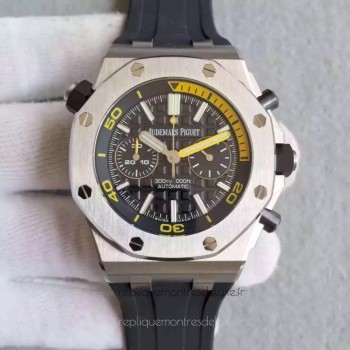 Replik-Uhr Audemars Piguet Royal Oak Offshore Diver Chronograph 26703ST.OO Rostfreier Stahl Schwarzes Zifferblatt 