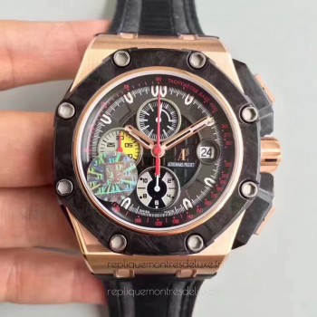 Replik-Uhr Audemars Piguet Royal Oak Offshore Grand Prix 26290RO.OO.A001VE.01 Roségold Schwarzes Zifferblatt 