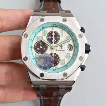 Replika Audemars Piguet Royal Oak Offshore Montauk Highway 26187ST.OO.D801CR.01 Rostfreier Stahl WeiBes Zifferblatt