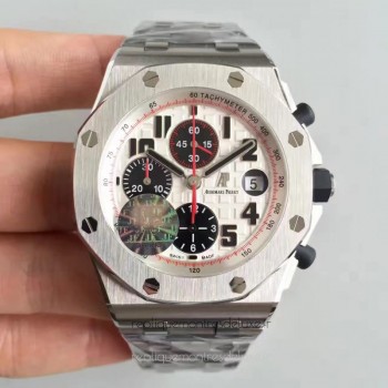 Replik-Uhr Audemars Piguet Royal Oak Offshore Panda 26170ST.OO.D101CR.02 Rostfreier Stahl WeiBes Zifferblatt