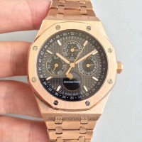 Replika Audemars Piguet Royal Oak Perpetual Calendar 41MM 26574OR.OO.1220OR.01 Roségold Schwarzes Zifferblatt