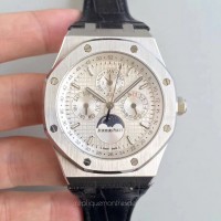 Replik-Uhr Audemars Piguet Royal Oak Perpetual Calendar 41MM 26574ST.OO.1220ST.01 Rostfreier Stahl Silbernes Zifferblatt