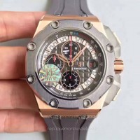 Replika Audemars Piguet Royal Oak Offshore Michael Schumacher 26568OM.OO.A004CA.01 Roségold Anthrazitfarbenes Zifferblatt 