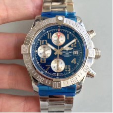 Replika Breitling Avenger II A1338111/C870SS Automatische Stoppuhr Replika in Edelstahl mit blauem Display