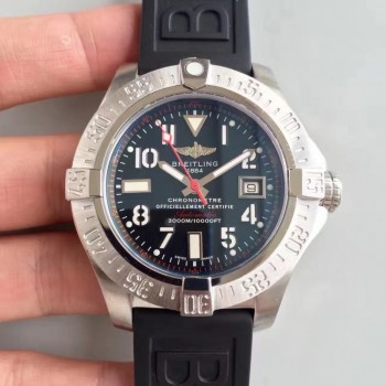 Replika Breitling Avenger II Seawolf A1733110/F563/153S/A20DSA.2 Schwarze Dusche in Edelstahl