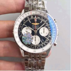 Replika Breitling Navitimer 01 AB012012/BB01/447A schwarz Edelstahl Display