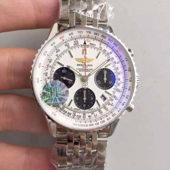 Replika Breitling Navitimer 01 AB012012/BB01/447A weißes Display aus Edelstahl