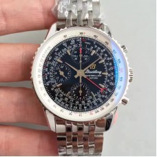 Replika Breitling Navitimer Montbrillant Datora A21330 schwarzes Display aus Edelstahl