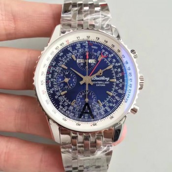 Replika Breitling Navitimer Montbrillant Datora A21330 Blaue Dusche aus Edelstahl