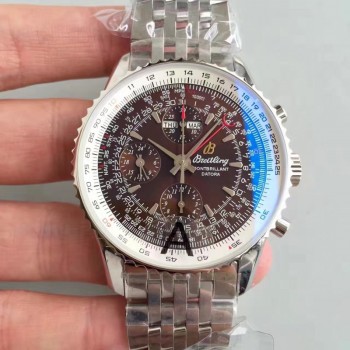 Replika Breitling Navitimer Montbrillant Datora A21330 Schokoladenanzeige in Edelstahl