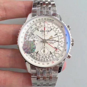 Replika Breitling Navitimer Montbrillant Datora A21330 Weiße Dusche von Edelstahl